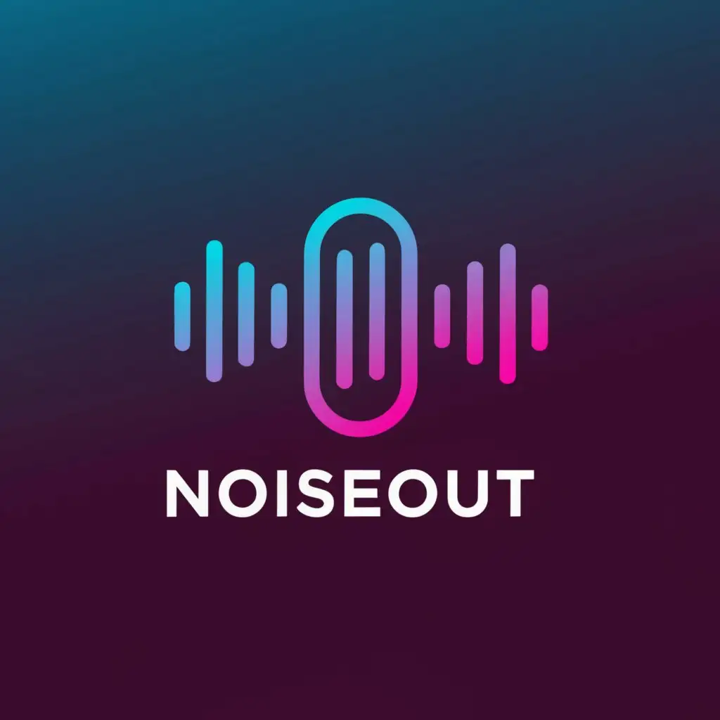 a logo design,with the text "NOISEOUT", main symbol:Sound, wave,complex,be used in Technology industry,clear background