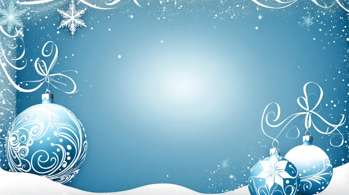 Festive Christmas Scene with Blue and White Background
