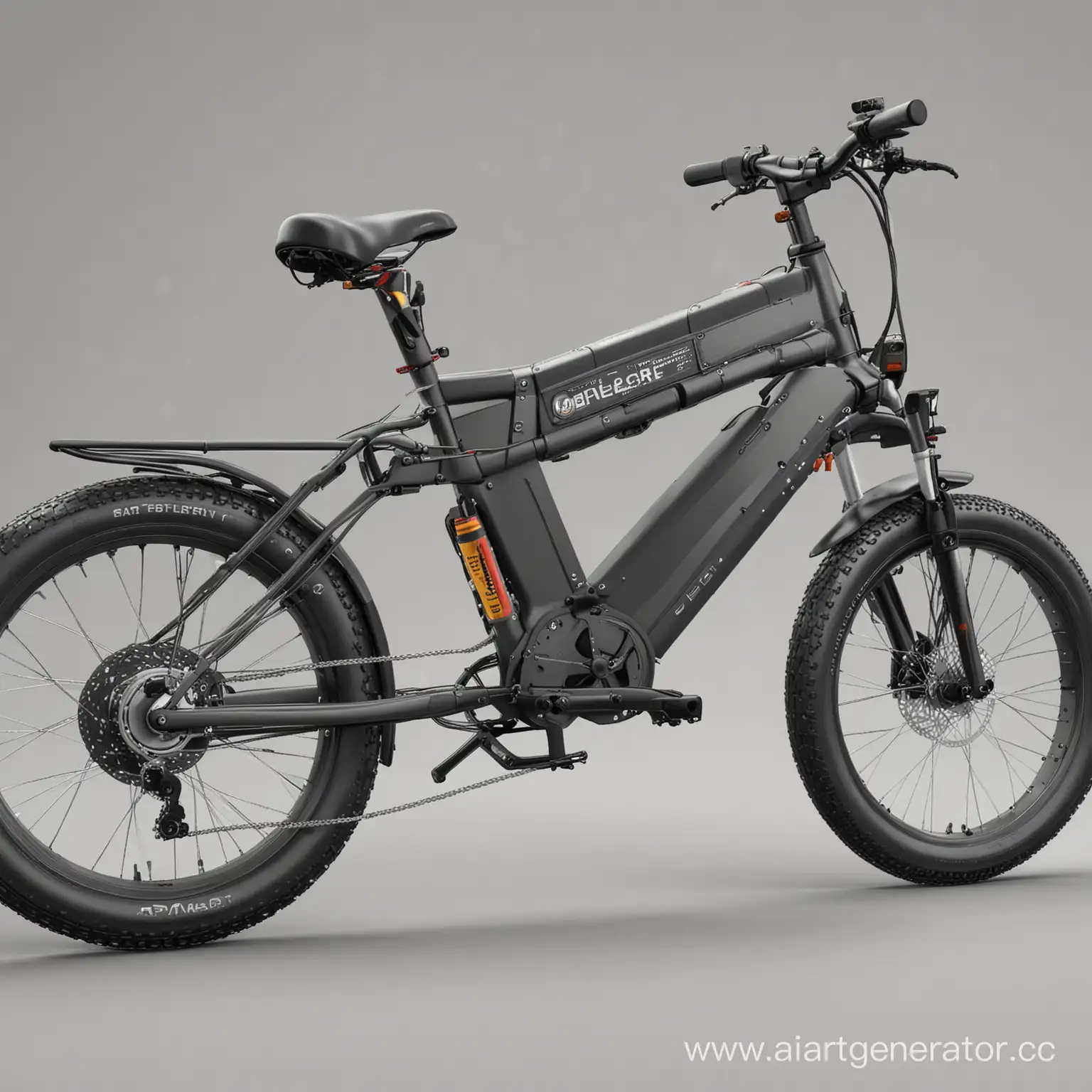 image of an electric bicycle with the battery located inside the frame triangle: