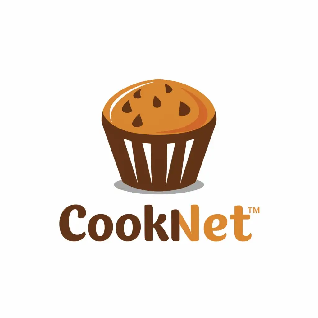 a logo design,with the text "CookNet", main symbol:muffin,Moderate,be used in Restaurant industry,clear background