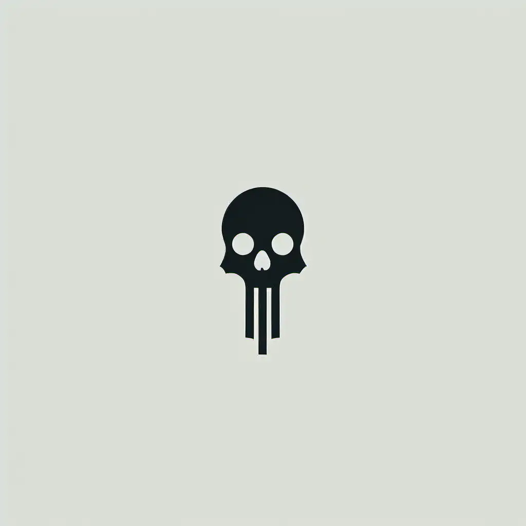 Logo of death, minimalist, simplicity, vector art, negative space, modern