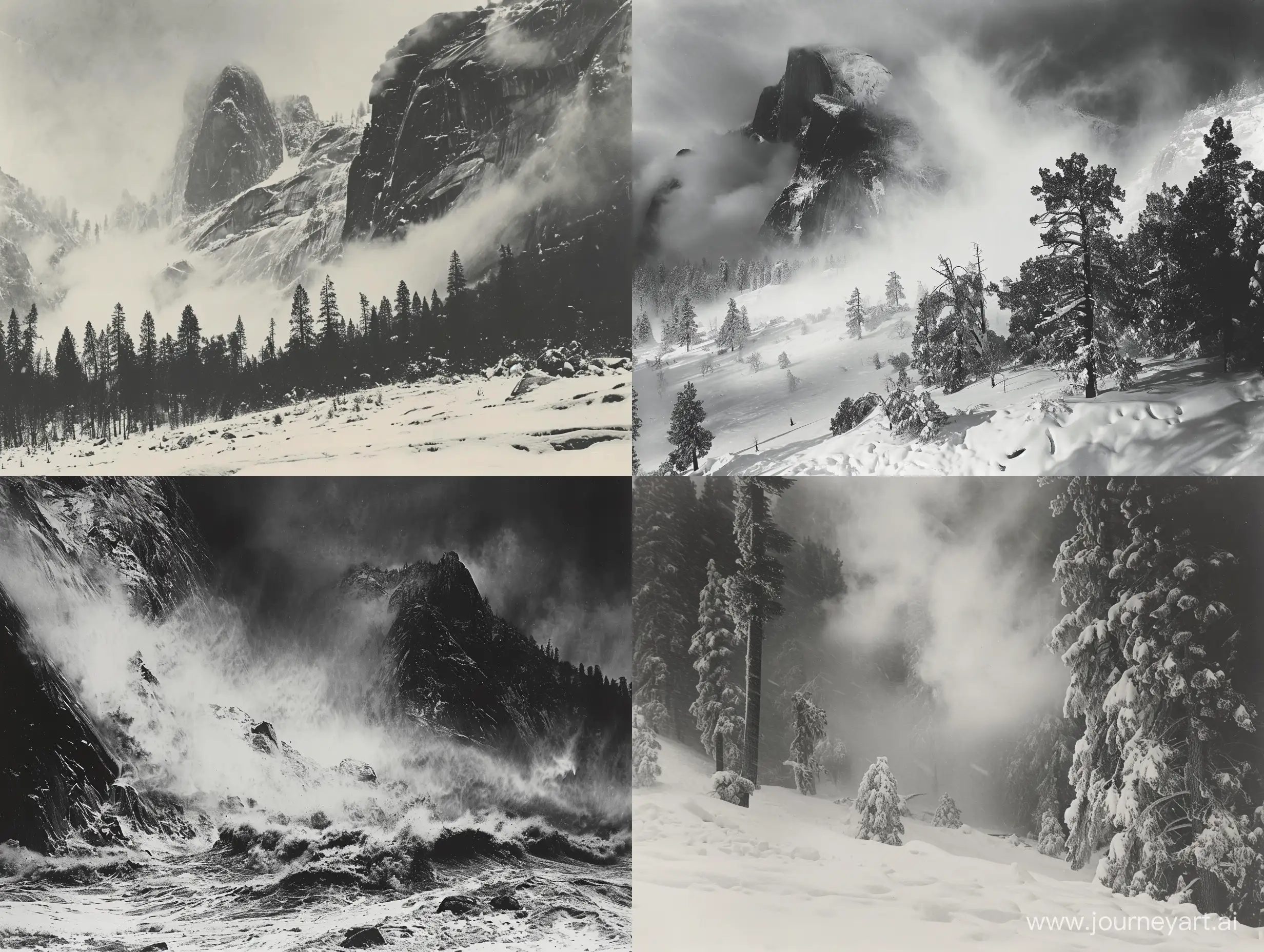 Ansel Adam's photograph titled Clearing Winter Storm, Yosemite National Park, c 1937