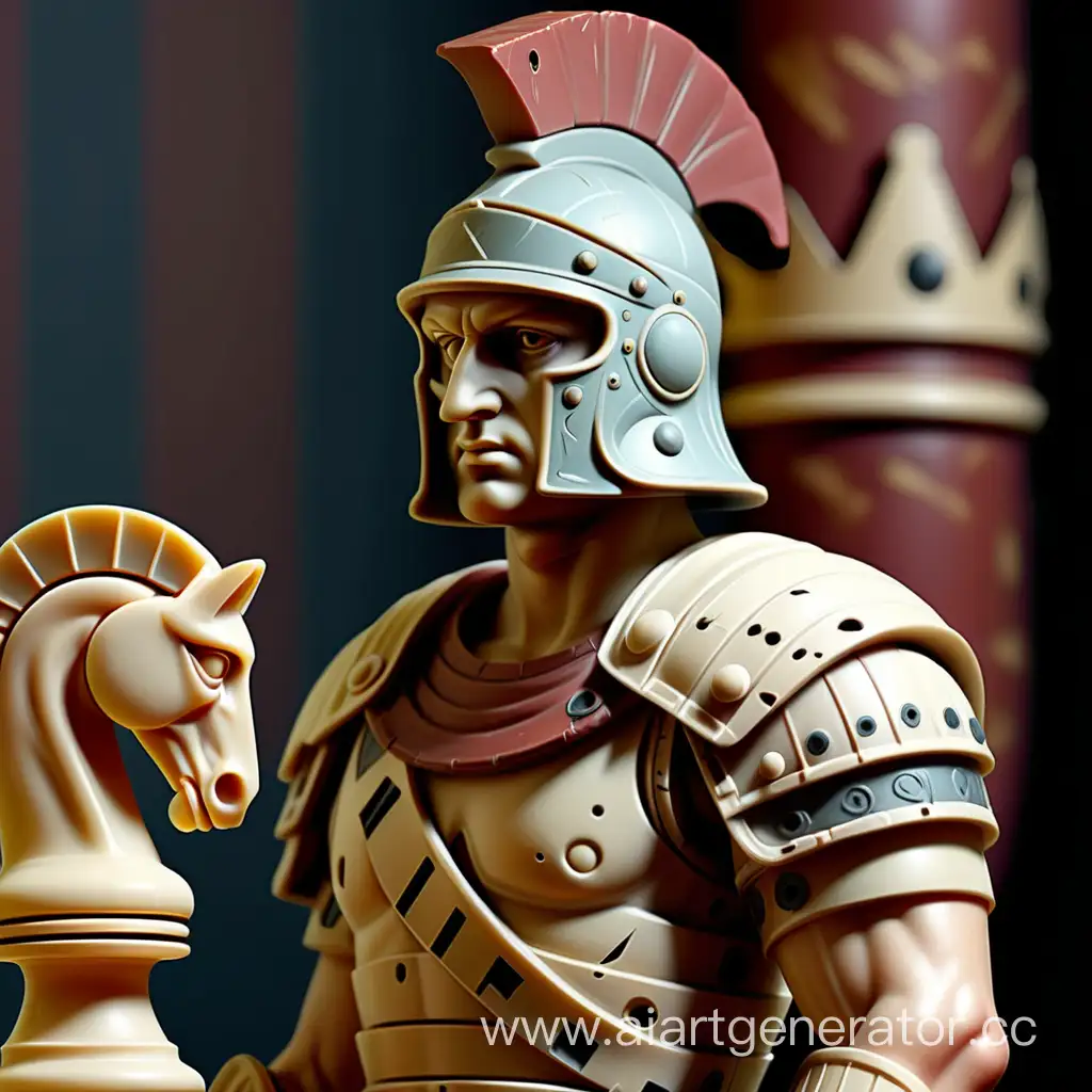 шахматная пешка в виде римского легионера смотрящий вперед 