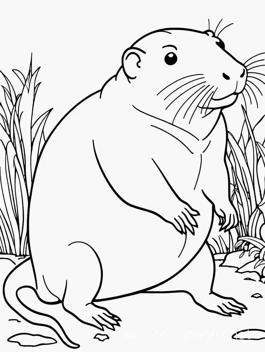 Simple-and-Fun-Naked-Mole-Rat-Coloring-Page