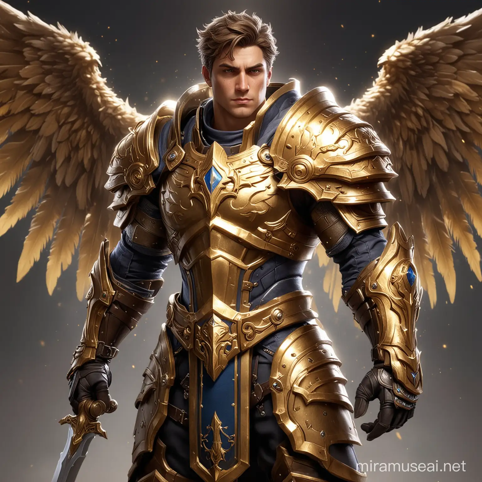 Garen Paladin Champion with Golden Wings and Holy Greatsword