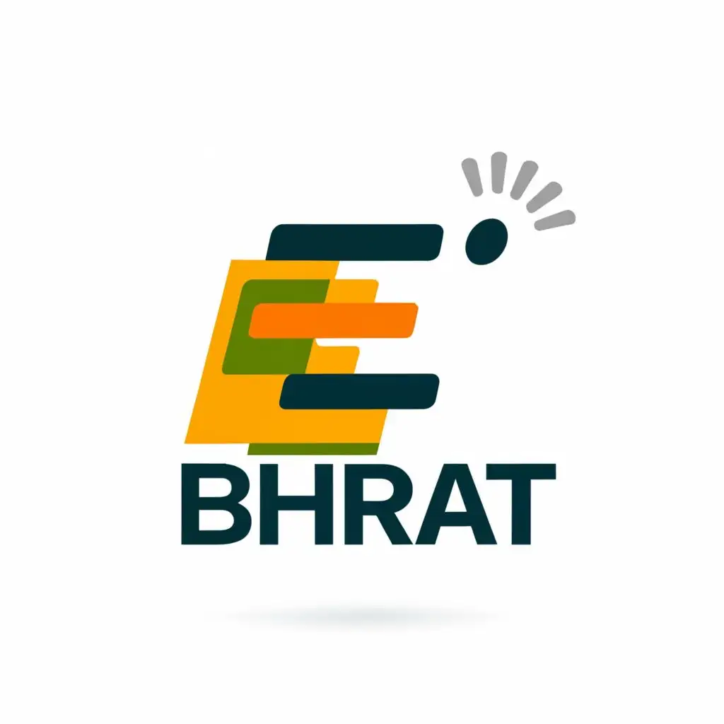 logo, E, with the text "E Bharat", typography, be used in Retail industry