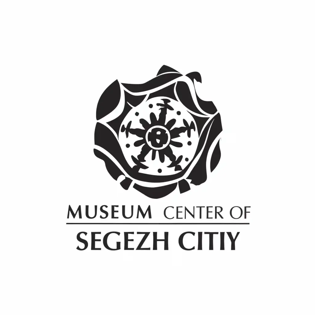 LOGO-Design-For-Museum-Center-of-Segezha-City-Wheel-of-Cart-Symbol-in-Moderate-Style