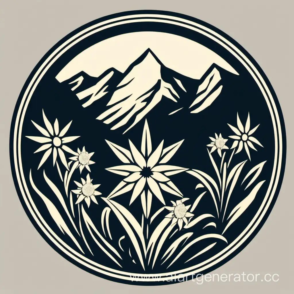 Alpine-Spirit-Mountain-Enthusiast-Embraced-by-Edelweiss-Emblem