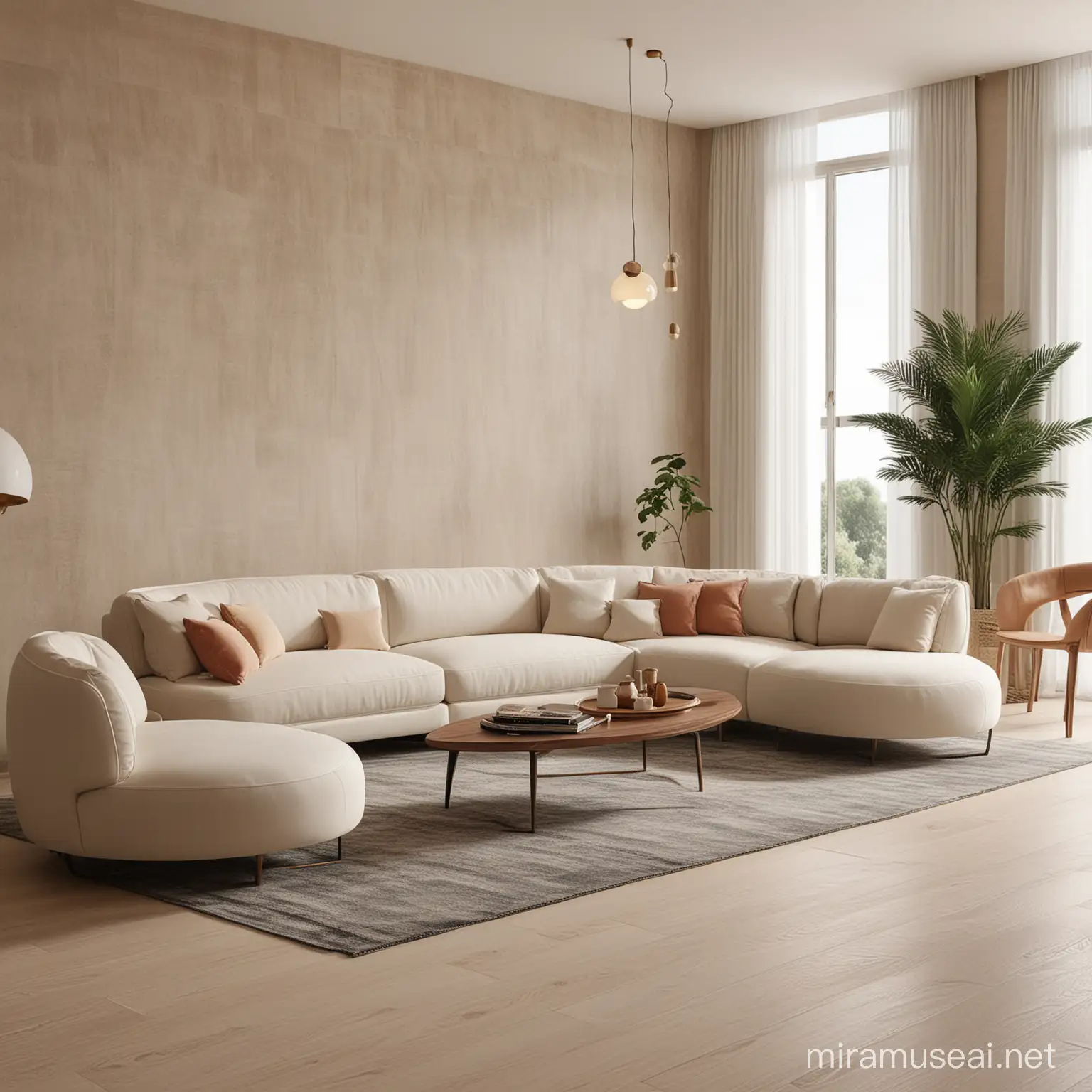 Modern Modular Sofa Set in Futuristic Villa Interior Design
