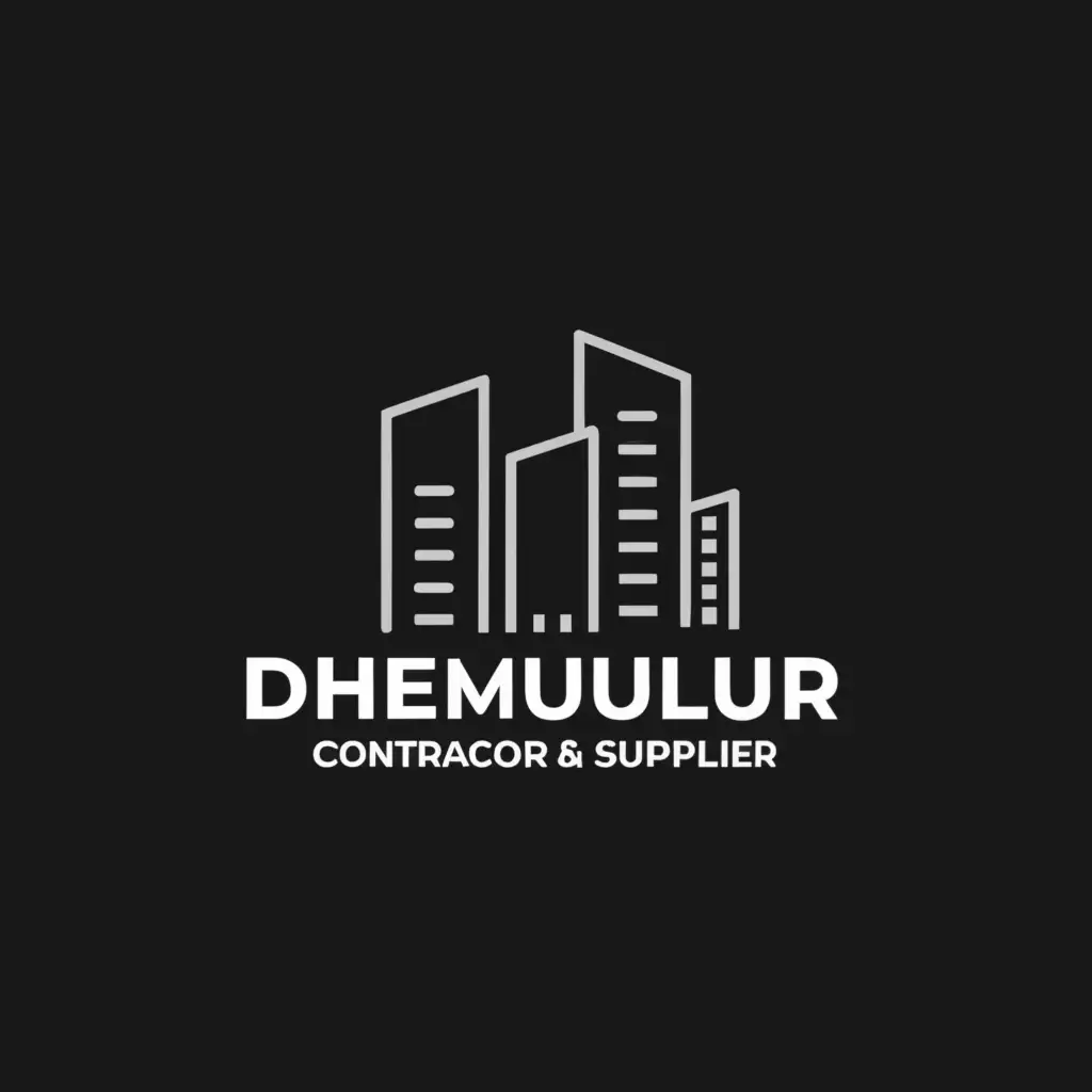 a logo design,with the text "CV. DHEMULUR CONTRACTOR & SUPPLIER", main symbol:city development,Minimalistic,be used in Construction industry,clear background