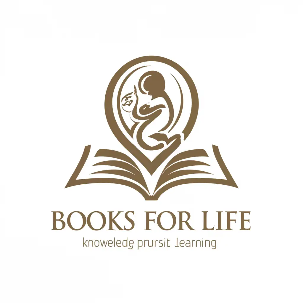 a logo design,with the text "Books For Life", main symbol:Book featuring an unborn baby,complex,be used in Religious industry,clear background