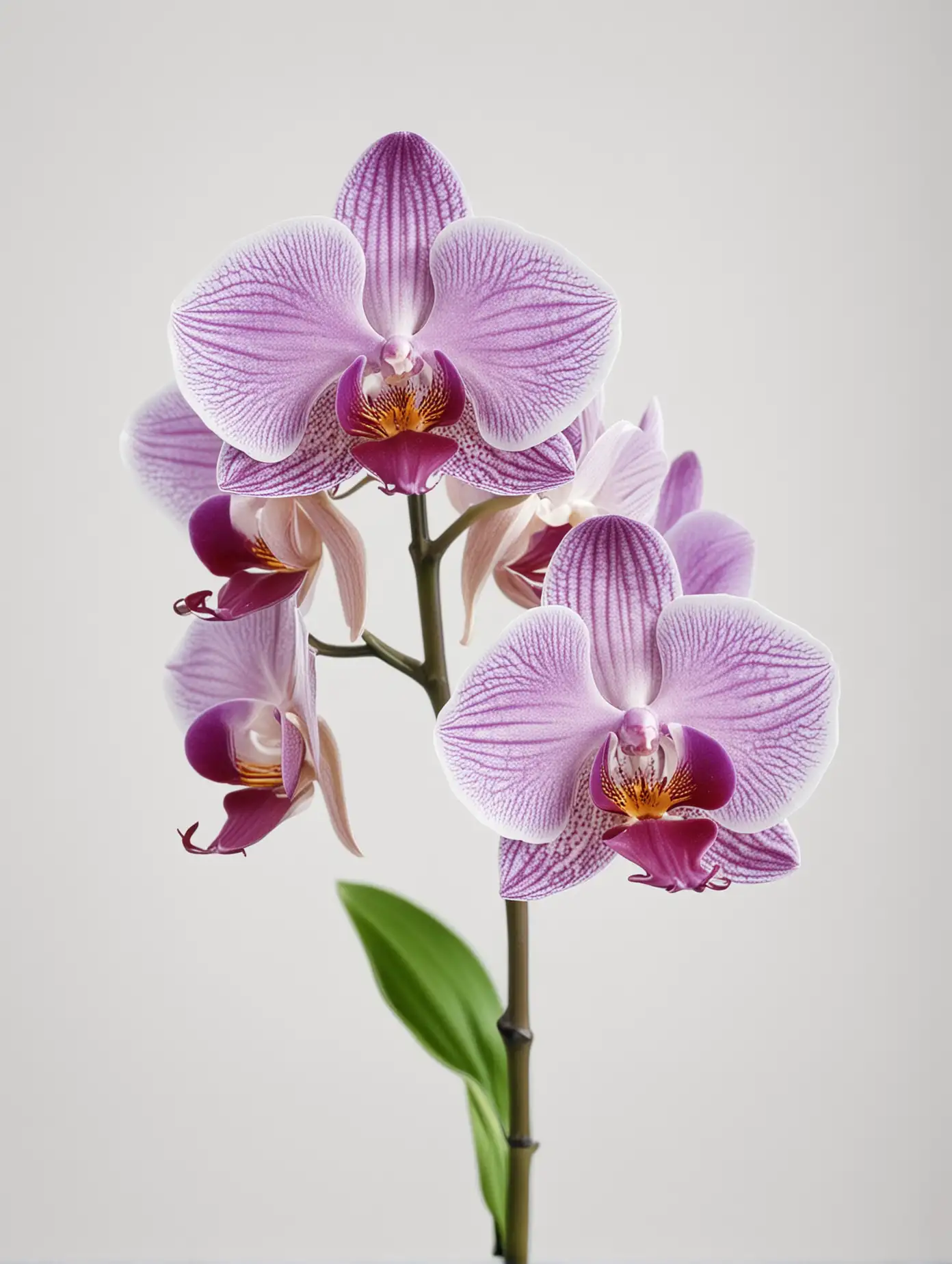 vibrant orchid on an all-white background

