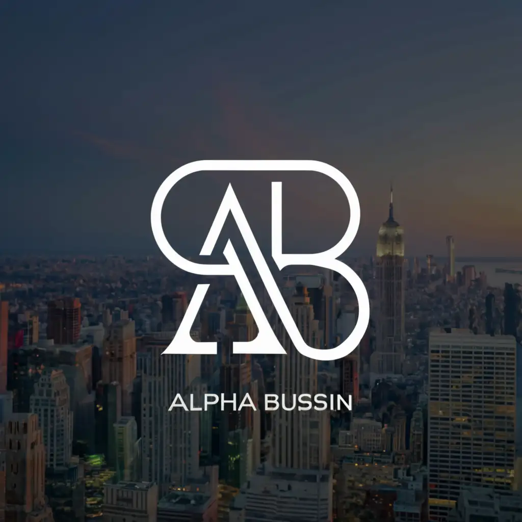 a logo design,with the text "ALPHA BUSSIN", main symbol:AB,Moderate,clear background