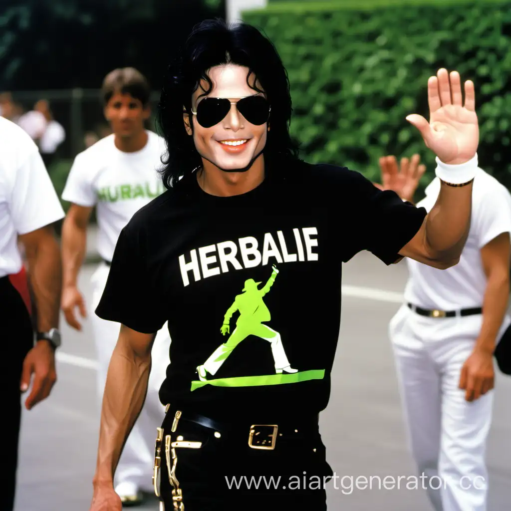 Michael-Jackson-Wearing-Stylish-Herbalife-TShirt