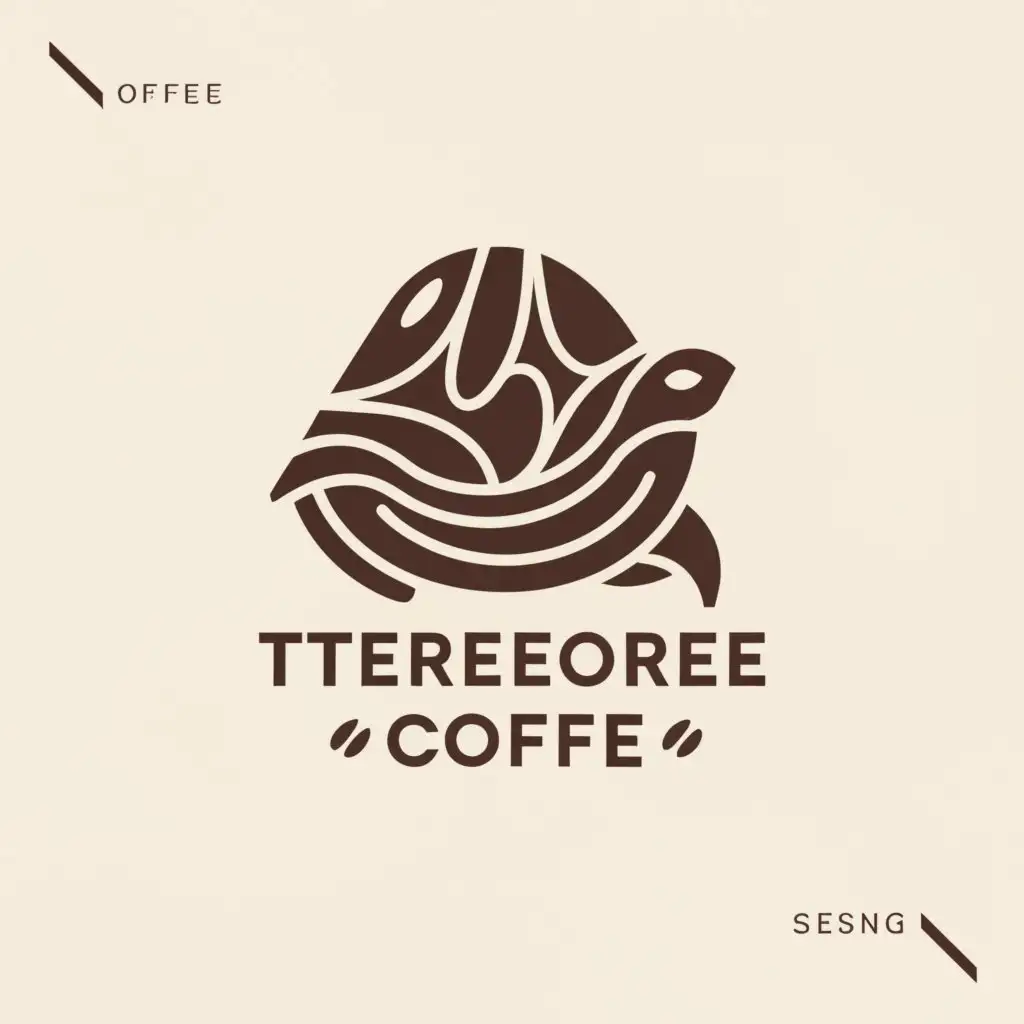 a logo design,with the text "therefore coffee", main symbol:turtle, ocean wave,Minimalistic,clear background
