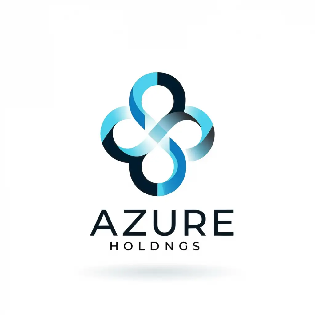 a logo design,with the text "Azure holdings", main symbol:interweaving sapphire crystal like flower bud,Minimalistic,be used in Finance industry,clear background