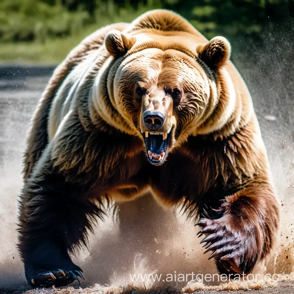 Ferocious-Bear-Roaring-in-Wilderness