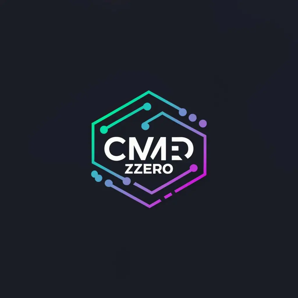 a logo design,with the text "CMD ZERO", main symbol:Hexigon, Command symbol, zero,Moderate,be used in Technology industry,clear background