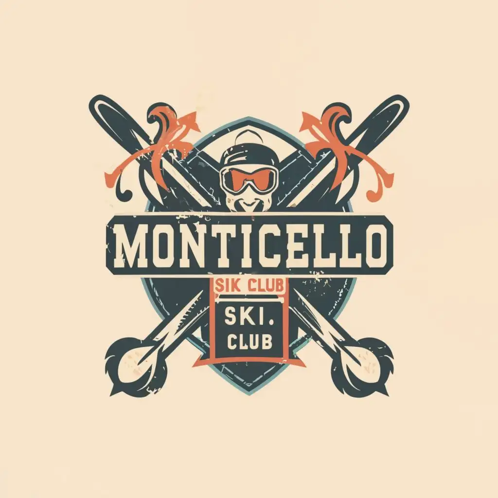 logo, Ski, with the text "Monticello Ski Club", typography, be used in Sports Fitness industry