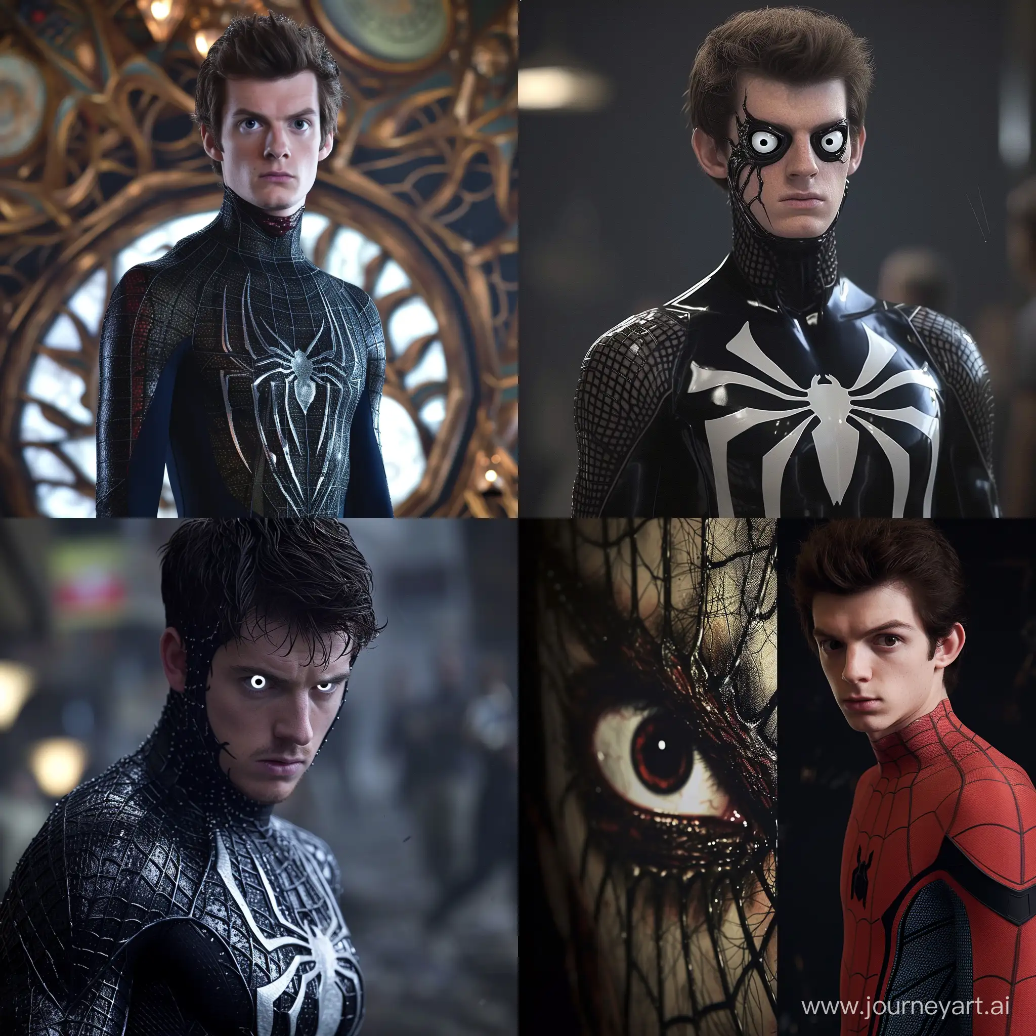 Andrew Garfield The Amazing Spider-Man 3 symbiote suit, big eyes cgi details, 