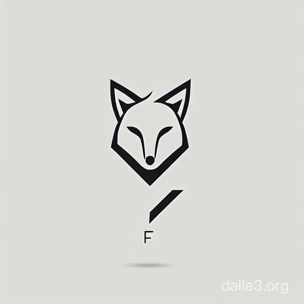 minimal line logo of fox, vector