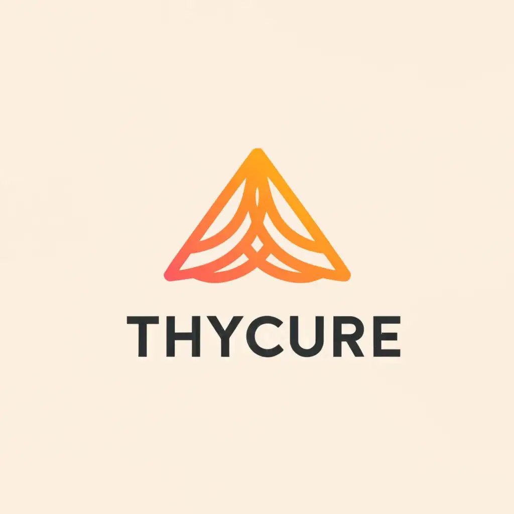 a logo design,with the text "Thycure", main symbol:Rising sun inside a triangle. Make sure the outer part is an evident triangle.,Minimalistic,be used in Medical Dental industry,clear background
