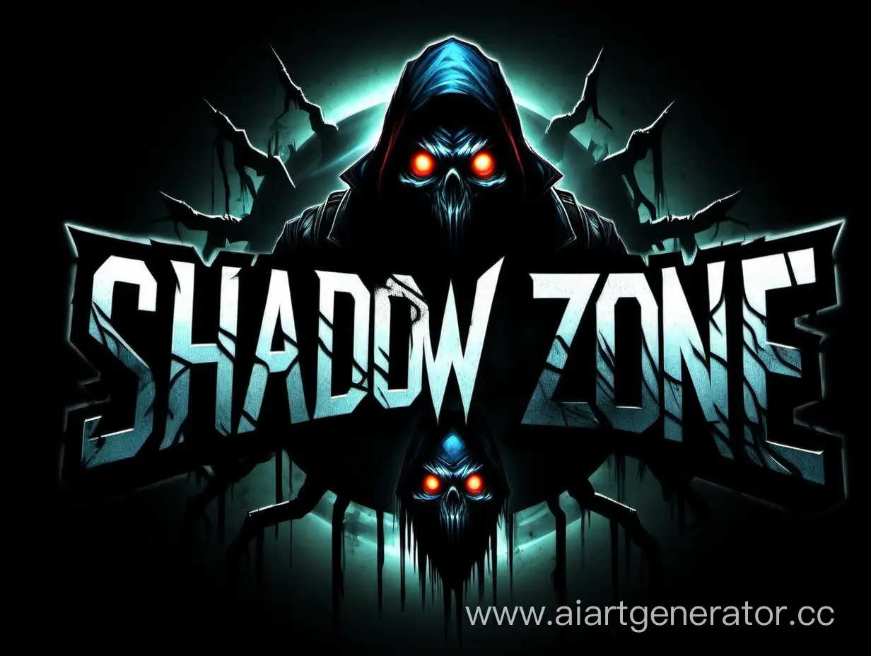 Лого для игры под названием SHADOW ZONE, по вселенной сталкер с мутантом