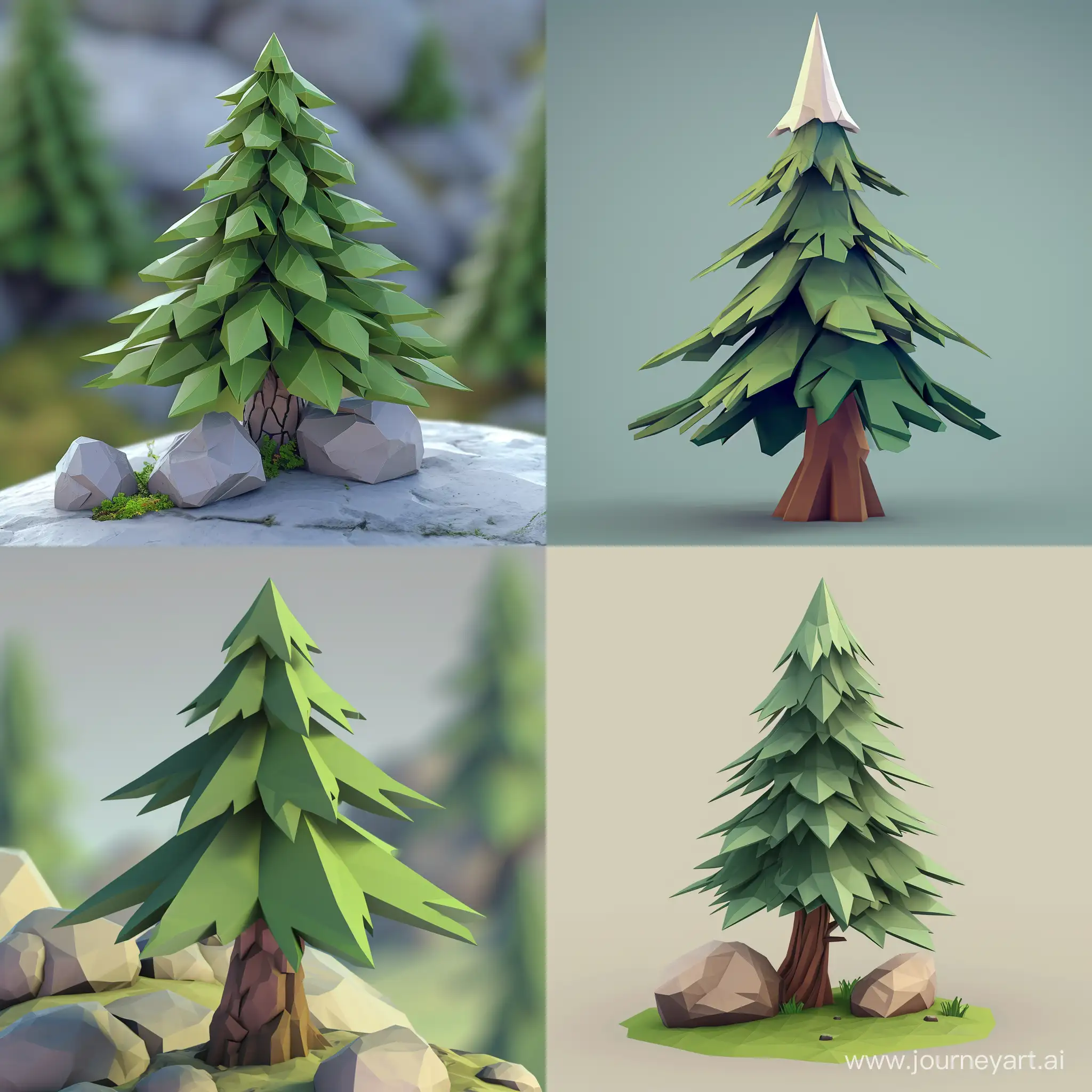 Hollow-KnightInspired-Low-Poly-Pine-Tree-Art