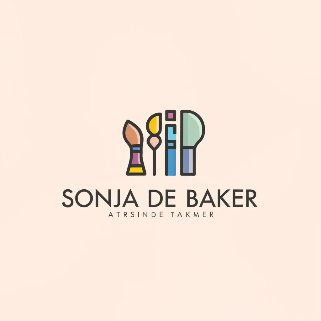 a logo design,with the text "Sonja de Bakker", main symbol:Artist,Moderate,clear background