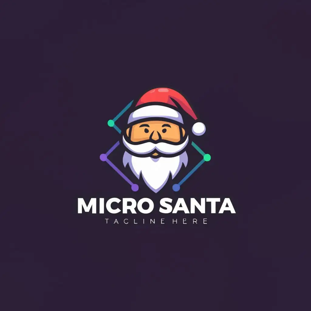 a logo design,with the text "micro santa", main symbol:santa,Moderate,be used in Technology industry,clear background