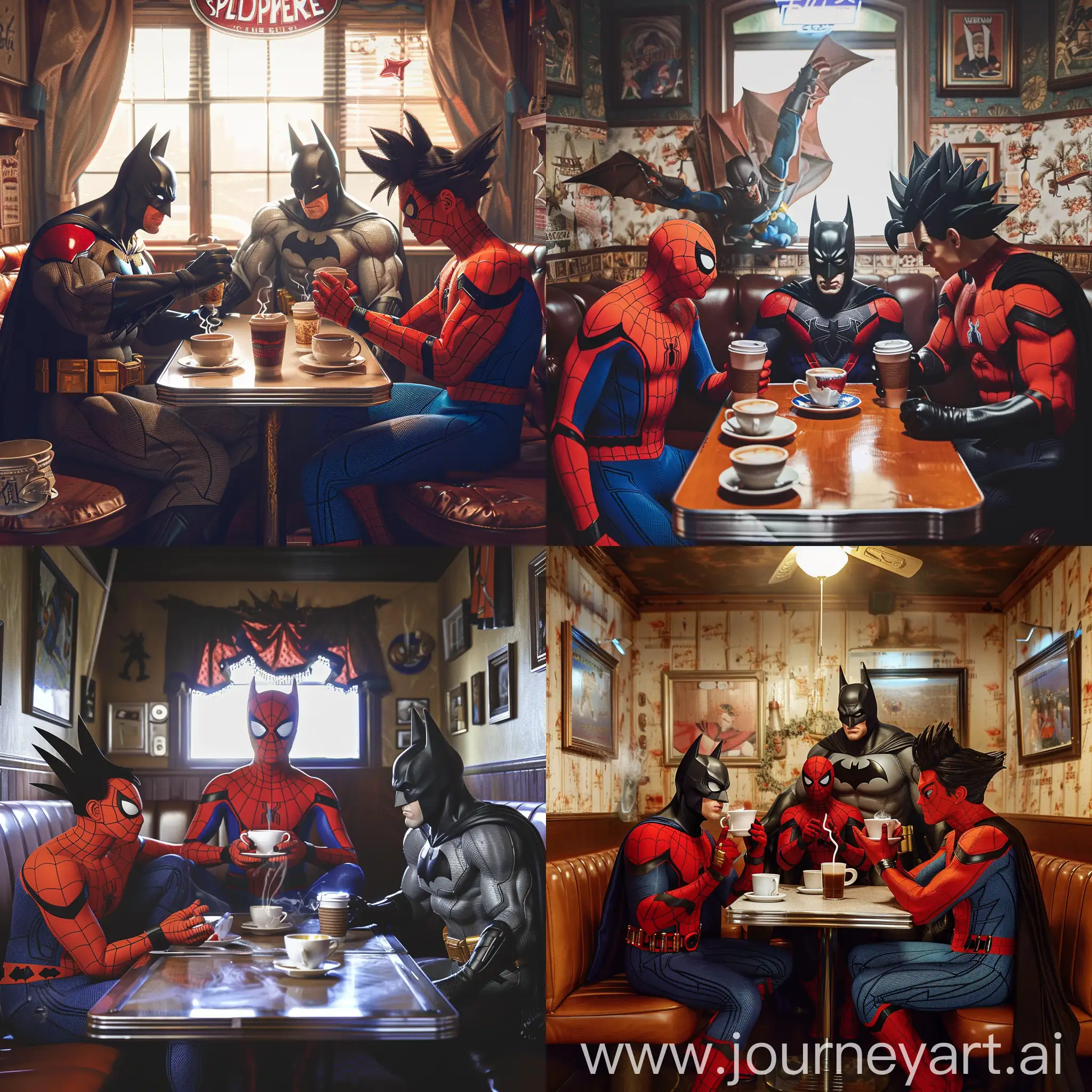 Superheroes-Gathering-for-Coffee-at-Diner-Table