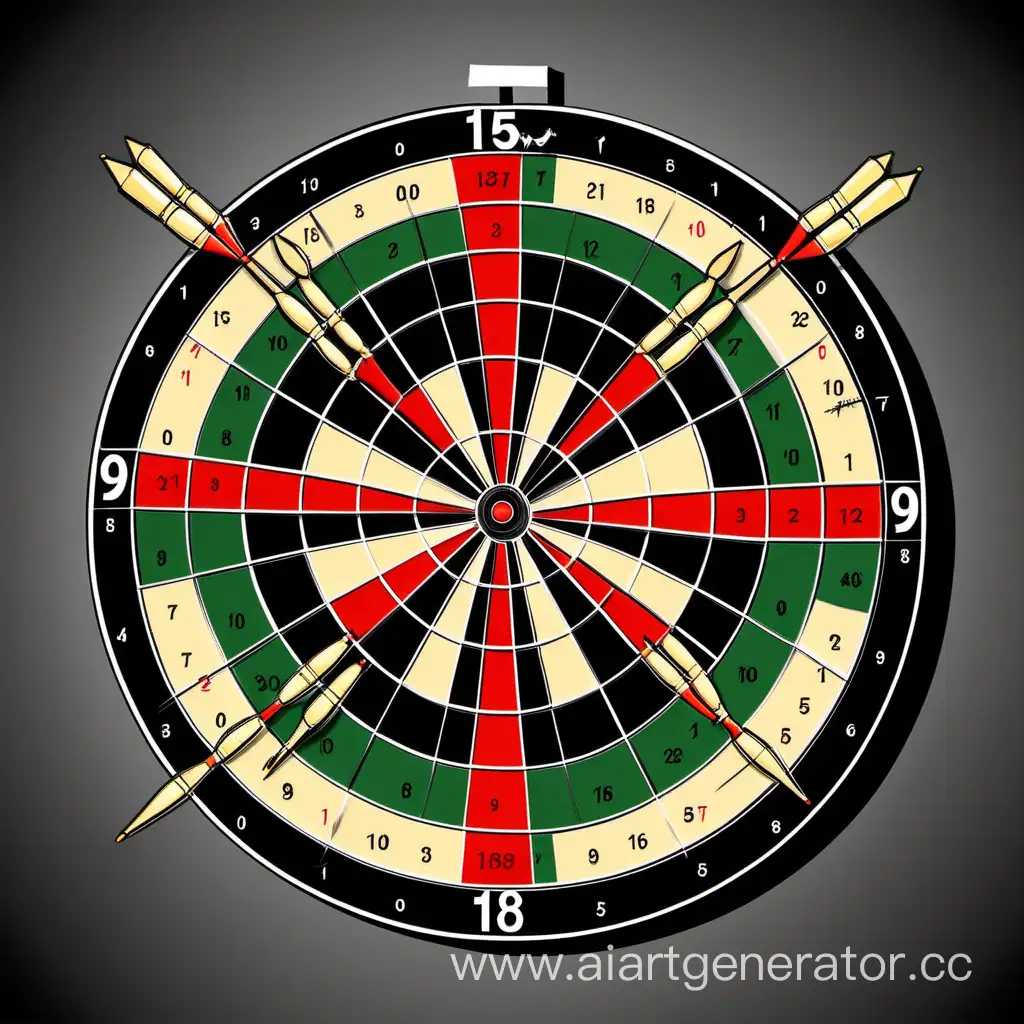 Competitive-Dart-Players-Aiming-at-Crossed-Darts-Dartboard