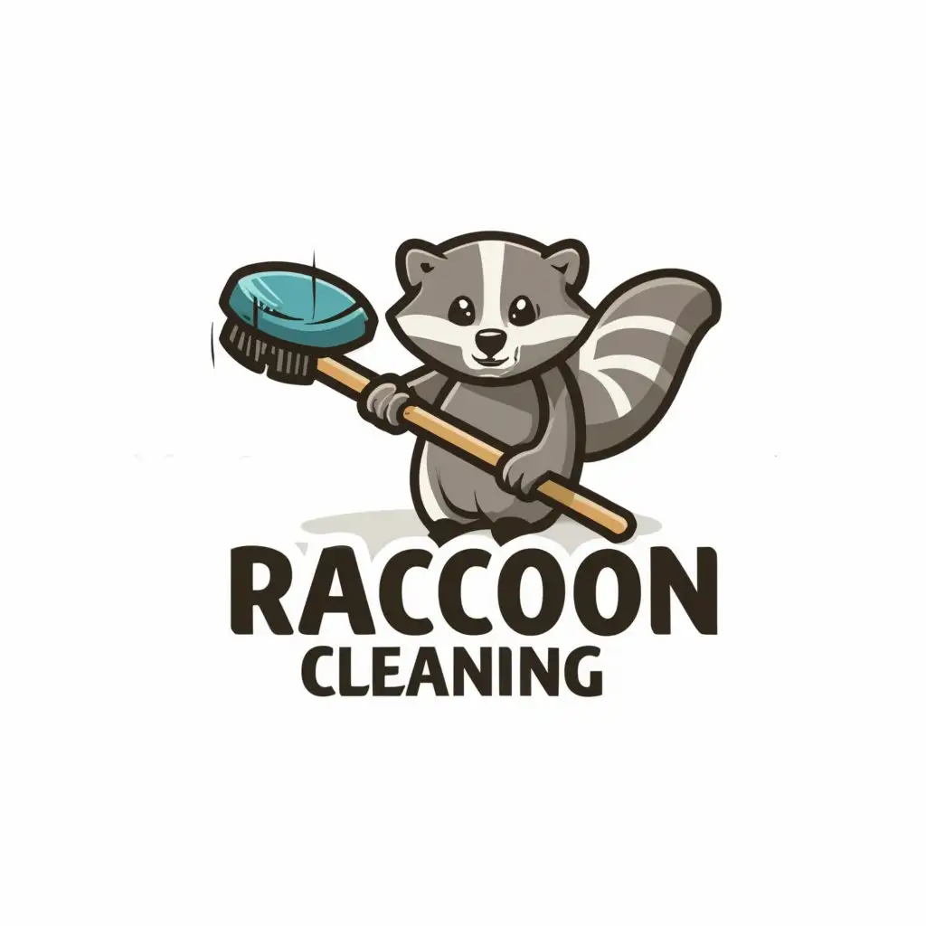 a logo design,with the text "Raccoon Cleaning", main symbol:Cleaning,Moderate,be used in Home Family industry,clear background