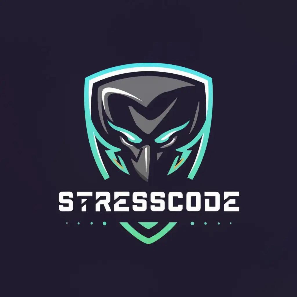 a logo design,with the text "StressCode", main symbol:eSport team logo with Face looking like Dignitas,Moderate,be used in Sports Fitness industry,clear background