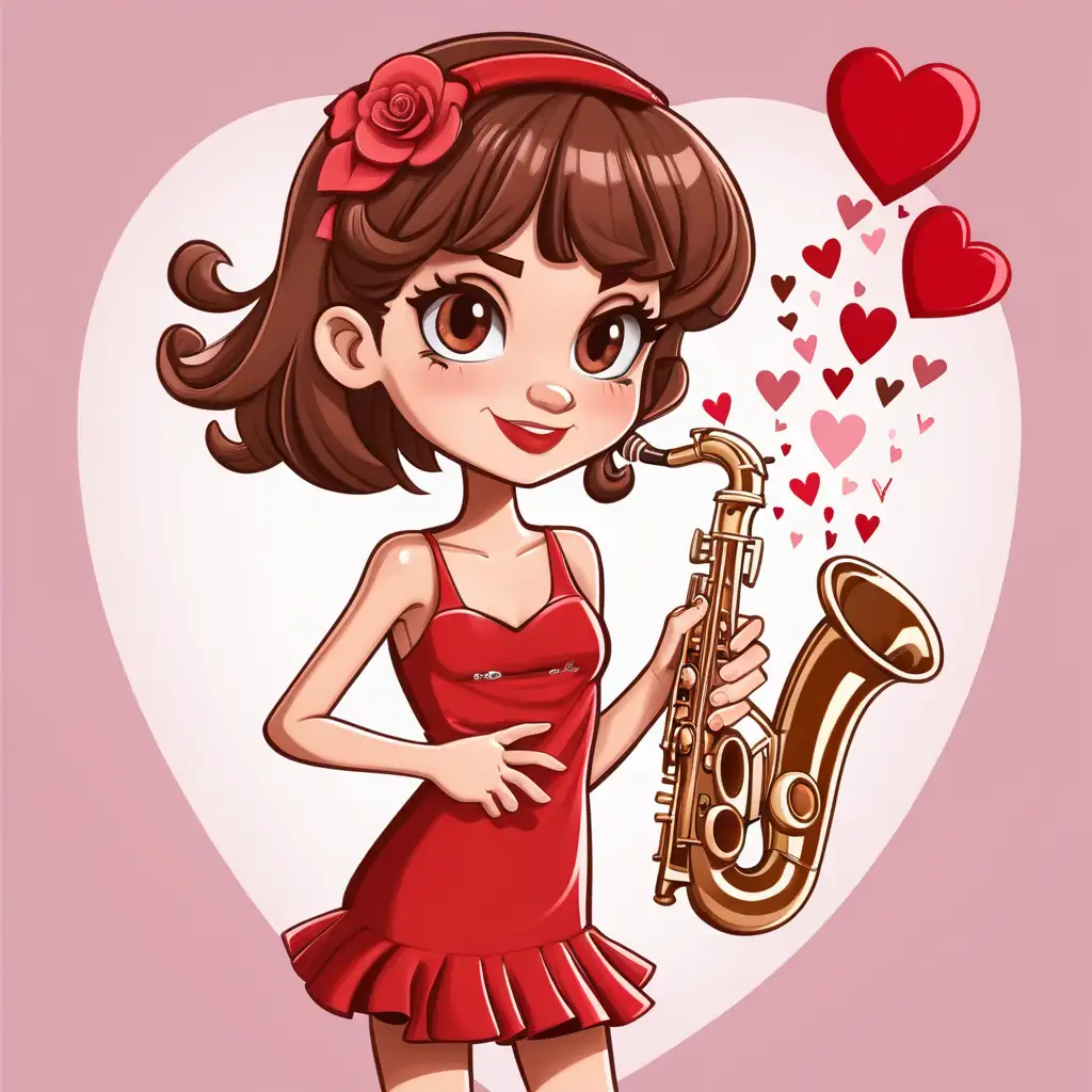 English girl  saxy dress valentine cartoon 