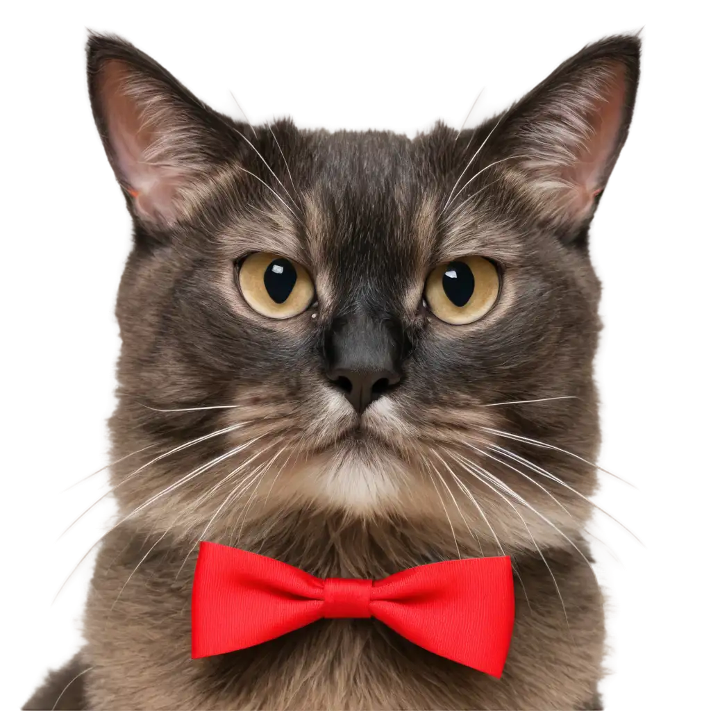 Cat wearing a bow