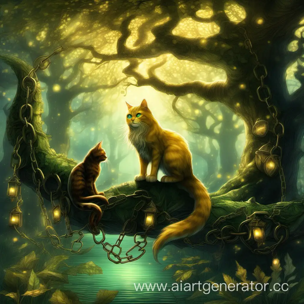 Enchanted-Oak-with-Learned-Cat-and-Forest-Spirits
