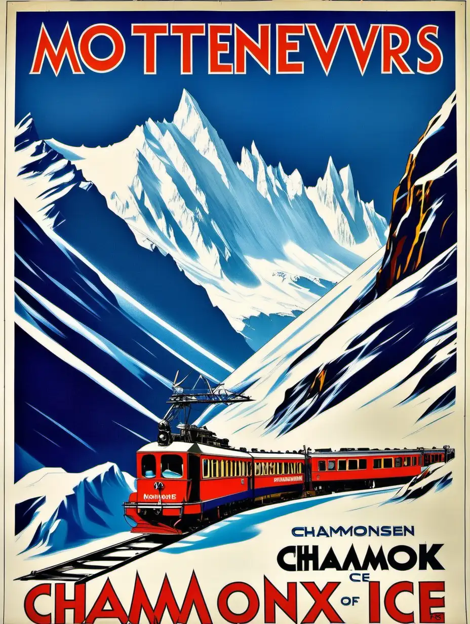 Montenvers Train Journey to the Majestic Sea of Ice CHAMONIX Poster
