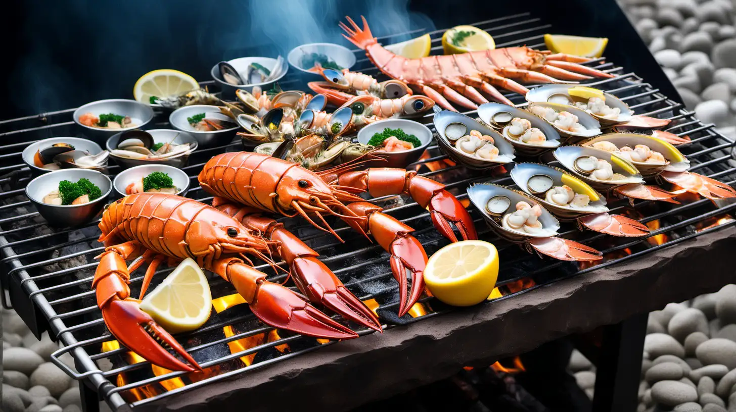 Grilled fresh seafood bbq