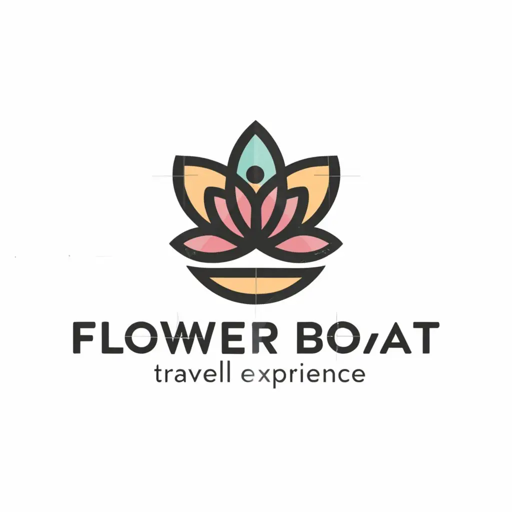a logo design,with the text "flower boat", main symbol:symbol creative boat flower,Moderate,be used in Travel industry,clear background