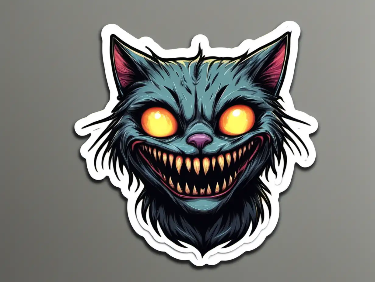 Eerie Cat Sticker for Halloween Decorations and Crafts