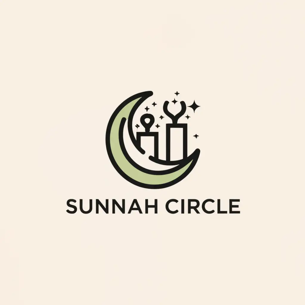 a logo design,with the text "Sunnah Circle", main symbol:Moon,Moderate,be used in Religious industry,clear background