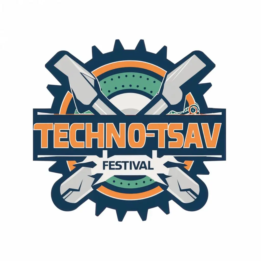 LOGO-Design-For-Technotsav-EcoFriendly-College-Festival-Emblem-with-Wrench-Motif