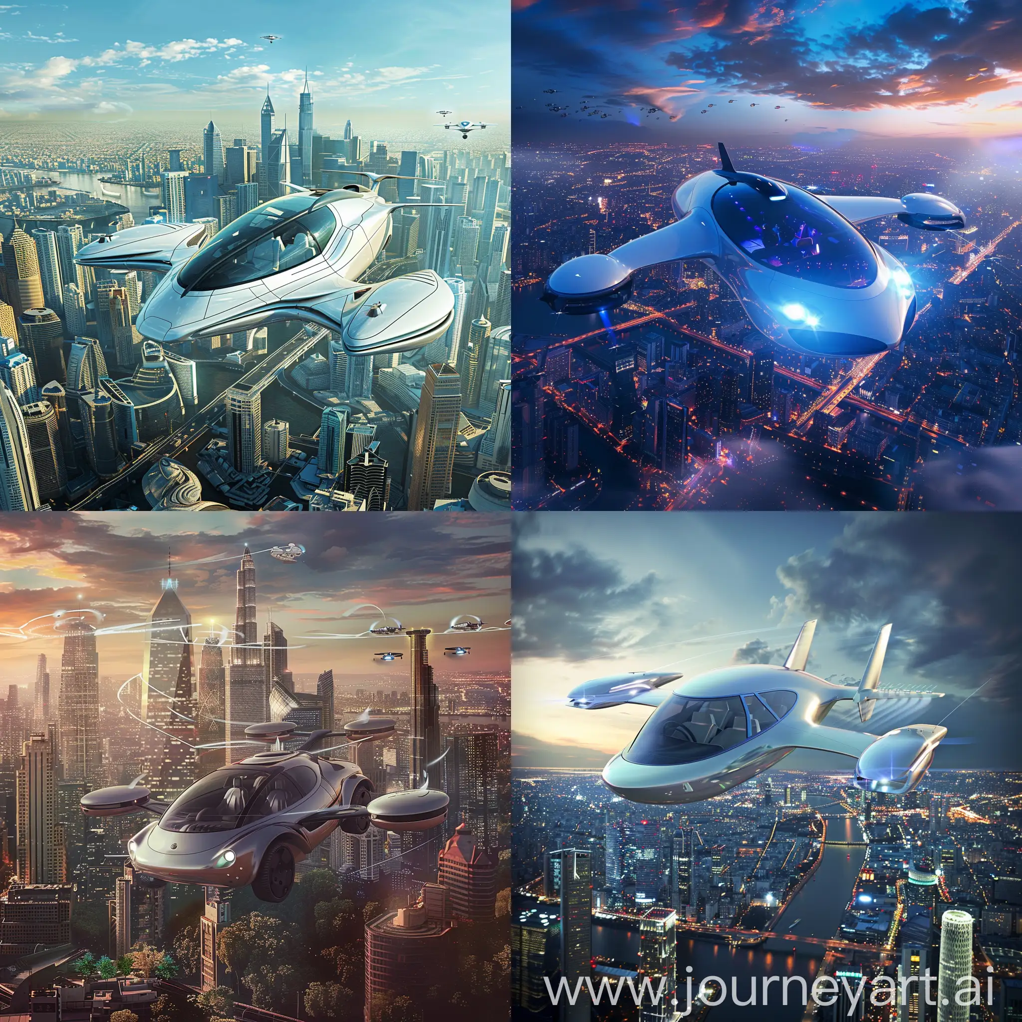 Futuristic-Skyline-with-Flying-Cars-Envisioning-the-Future-of-Transportation