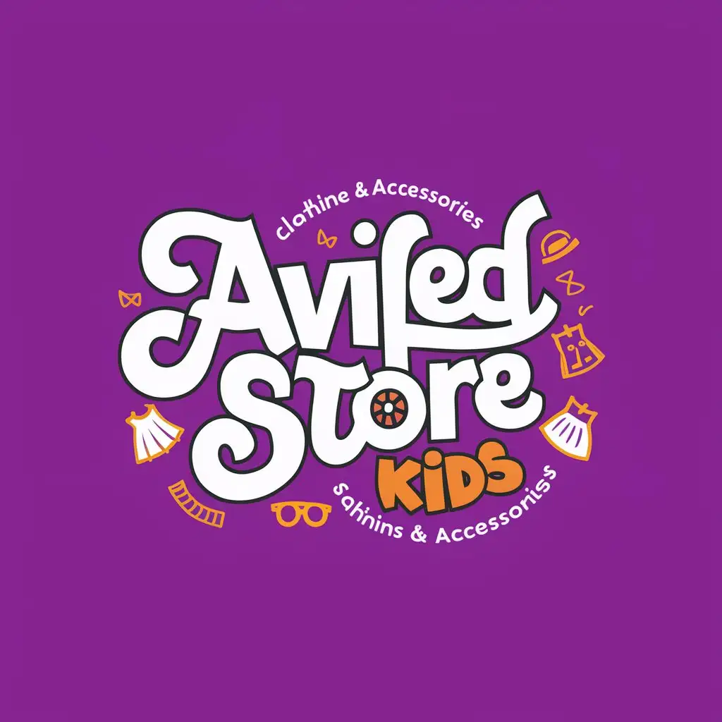 Logo para tiende de ropa y accesorios para niñas y niños que el color primario sea lila. La tienda se llama Aviled Store Kids 