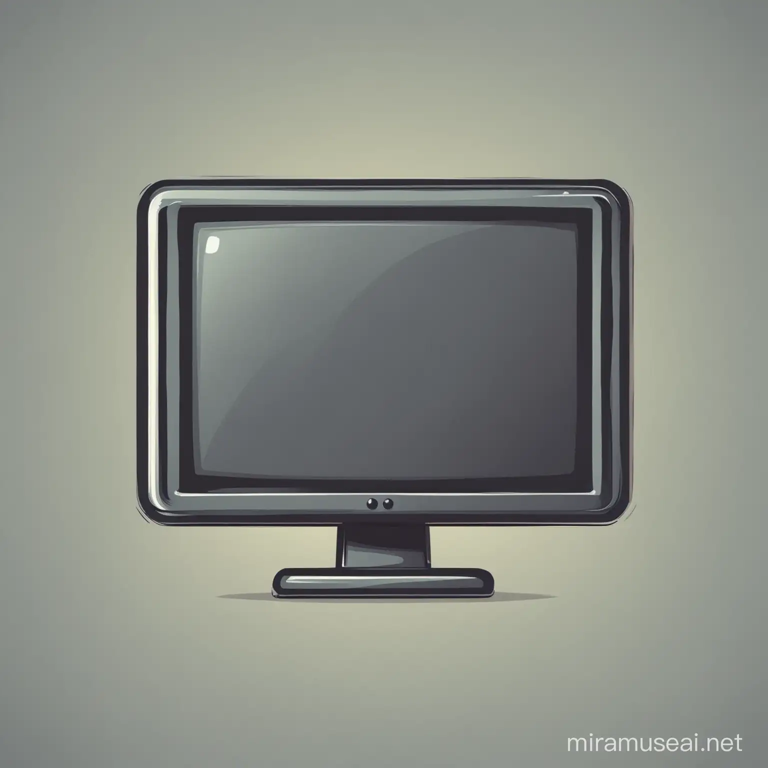simplified computer monitor cartoon icon