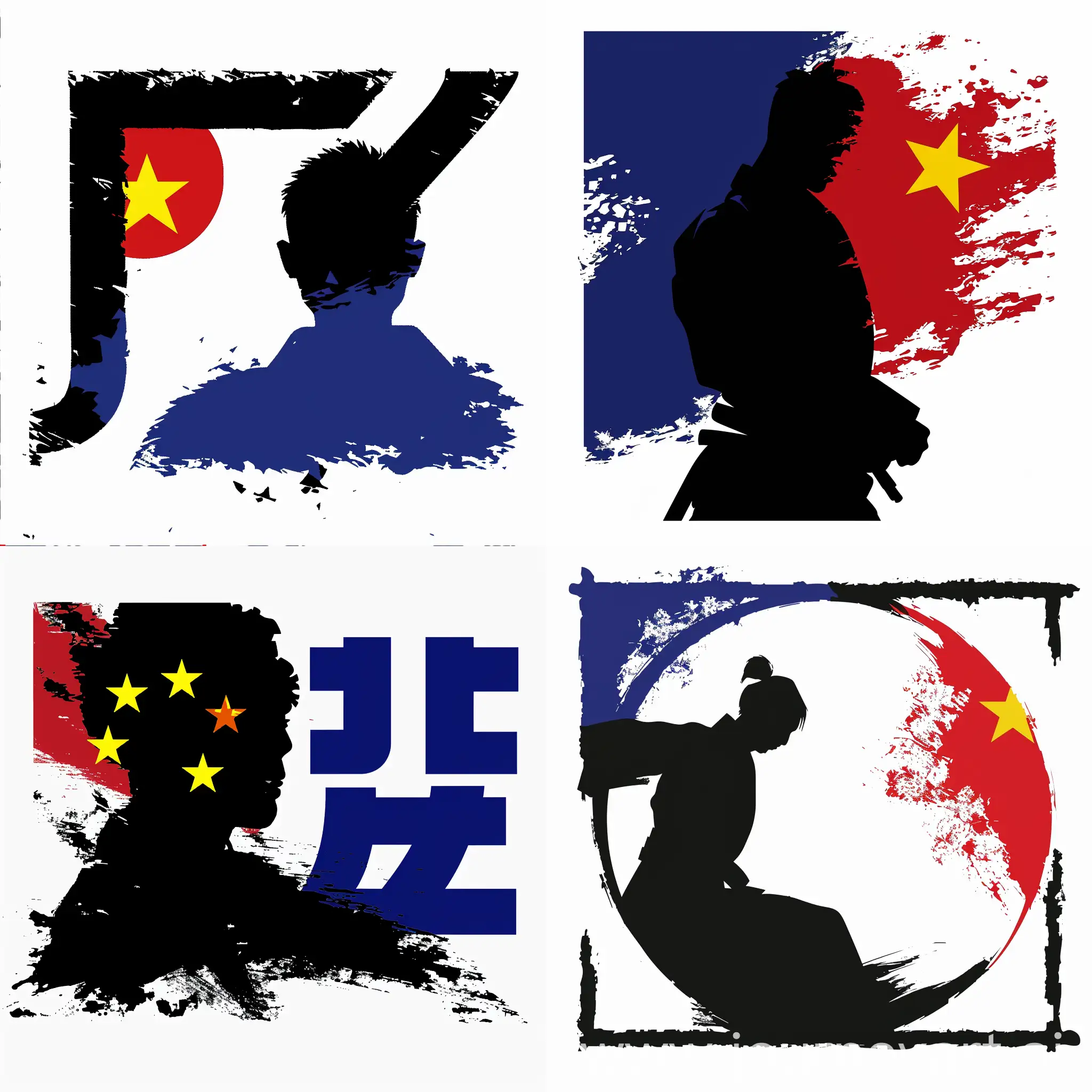 Monochrome-Judo-Logo-on-Textured-Background