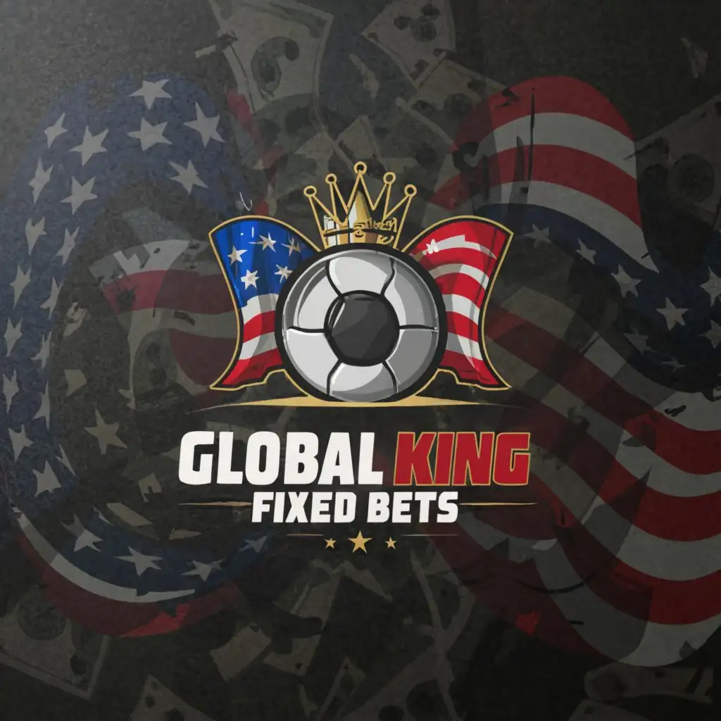 a logo design, with the text 'GLOBAL KING FIXED BETS', main symbol: Soccer, wins, usa, money, Moderate, clear background