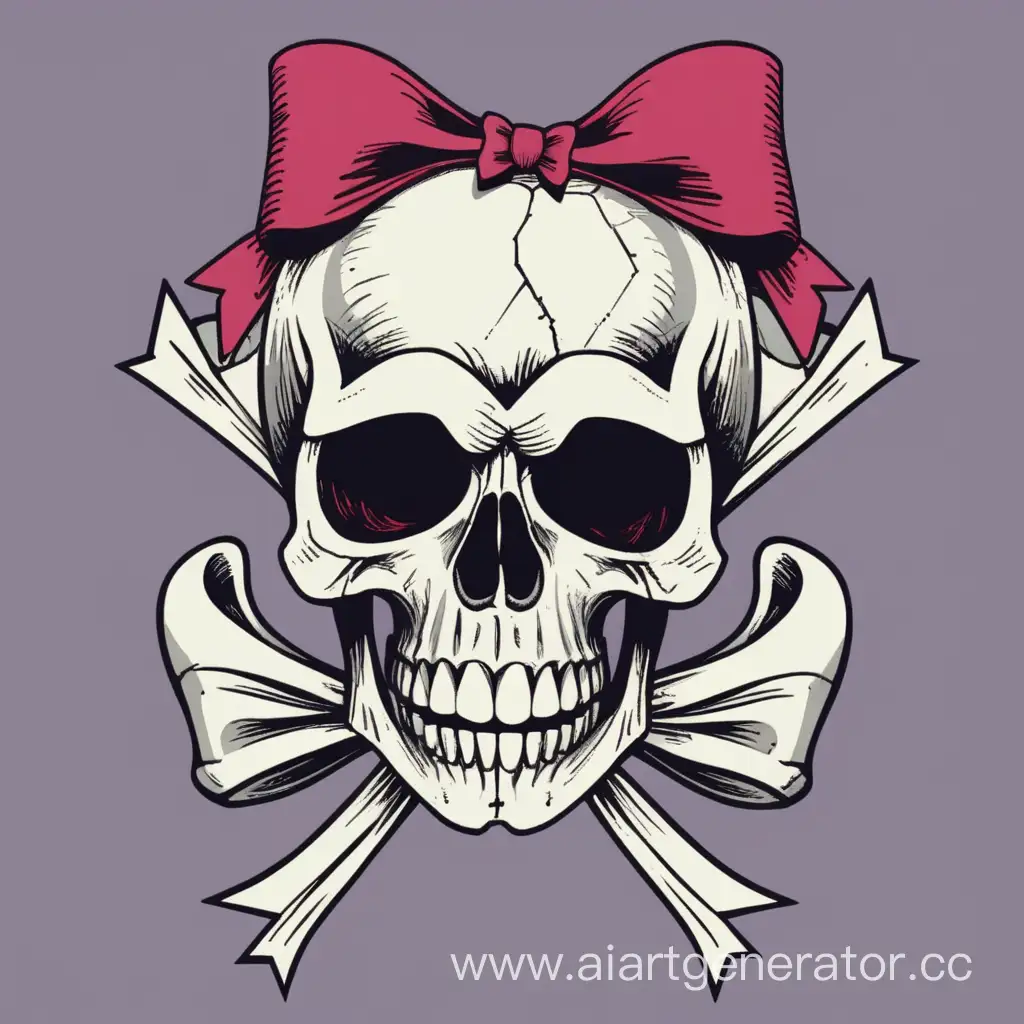 Elegant-Skull-Adorned-with-a-Stylish-Bow-Artistic-and-Chic-Halloween-Decor