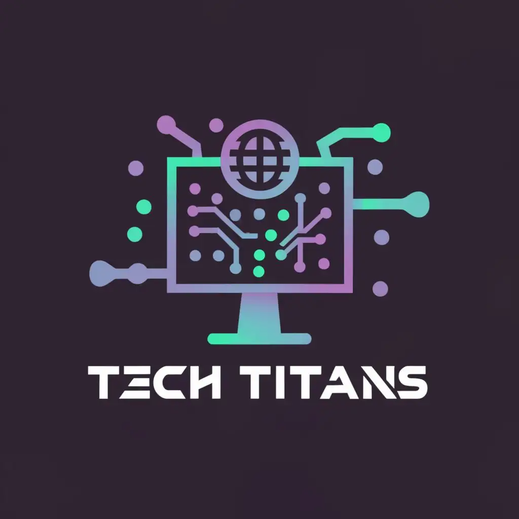 a logo design,with the text "tech titans", main symbol:Computer,Moderate,clear background